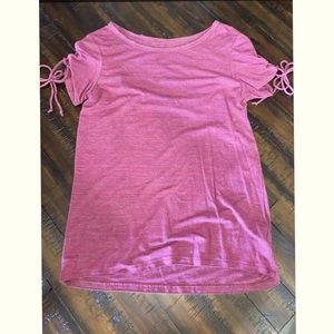 Never worn American eagle shirt with ties on the sleeves